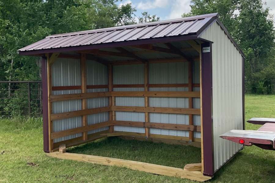 8×12 Metal Horse Barn without tack room in Tryon, OK