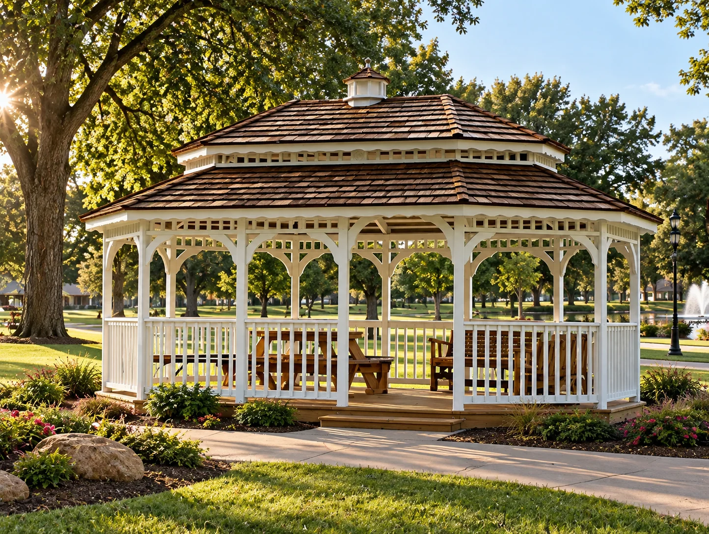 Painted park gazebo