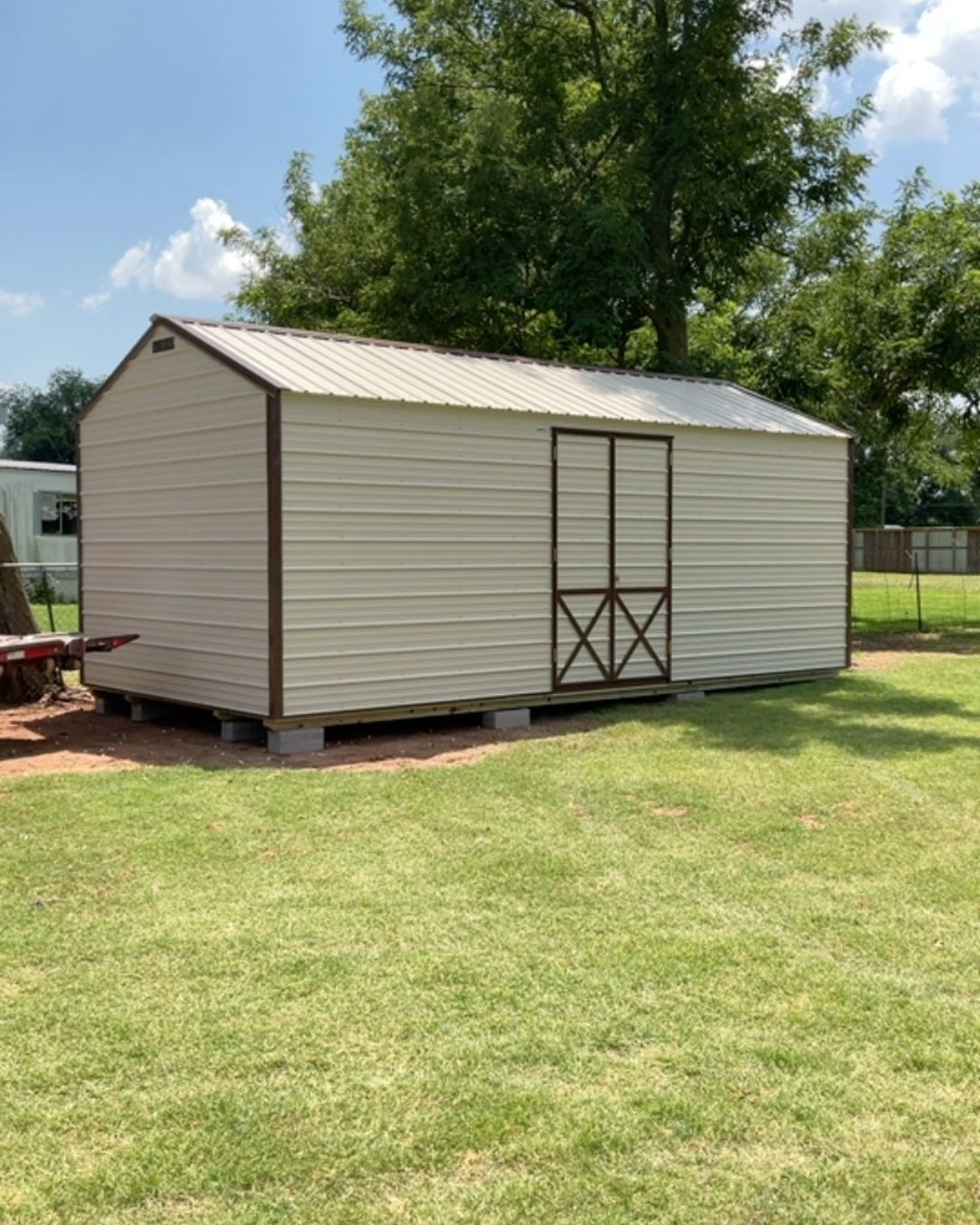 The 12×24 Metal Cottage Shed in Lindsay, OK