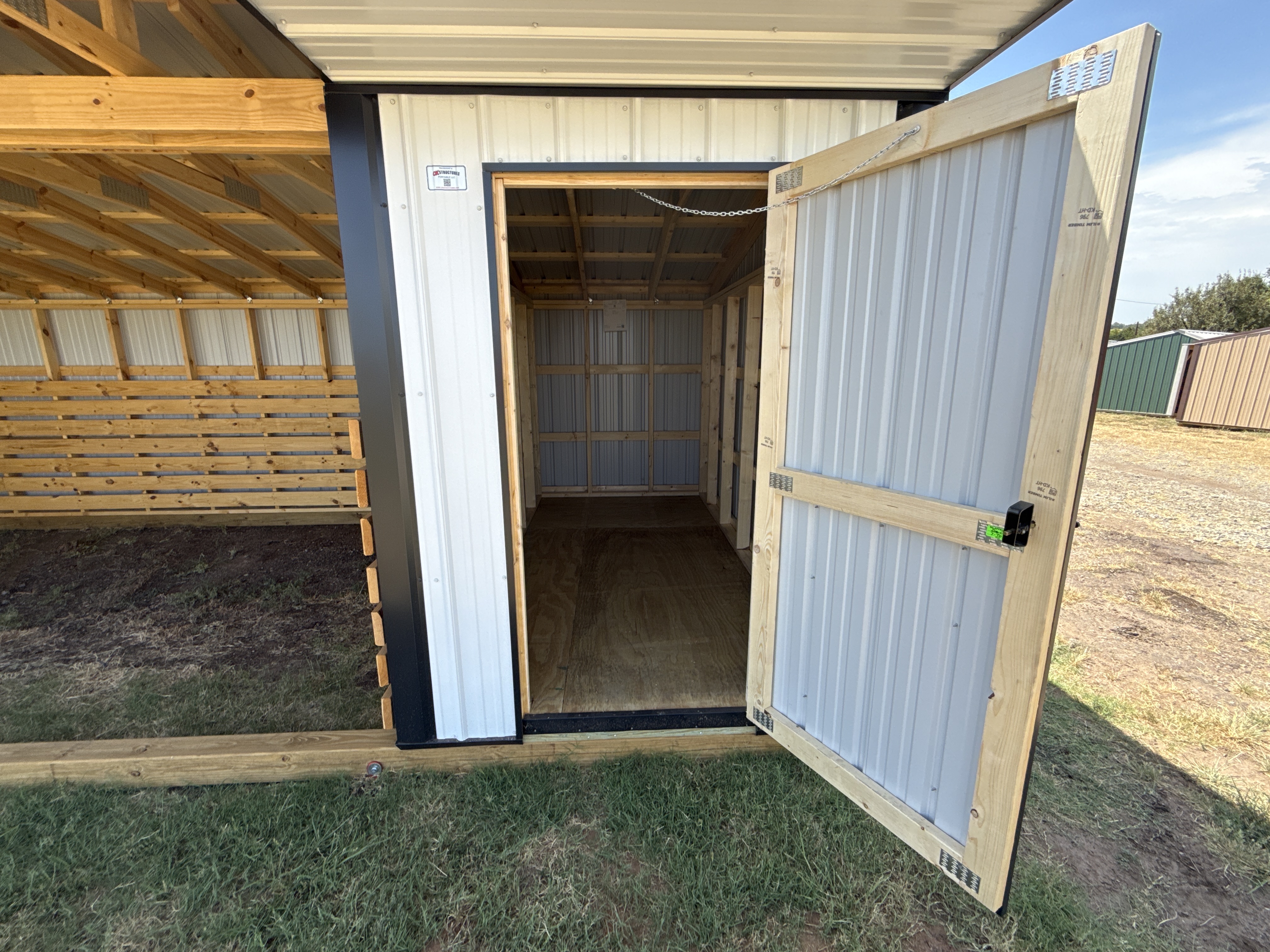 Metal Horse Barn w/ Tack 12 x 24 photo 2
