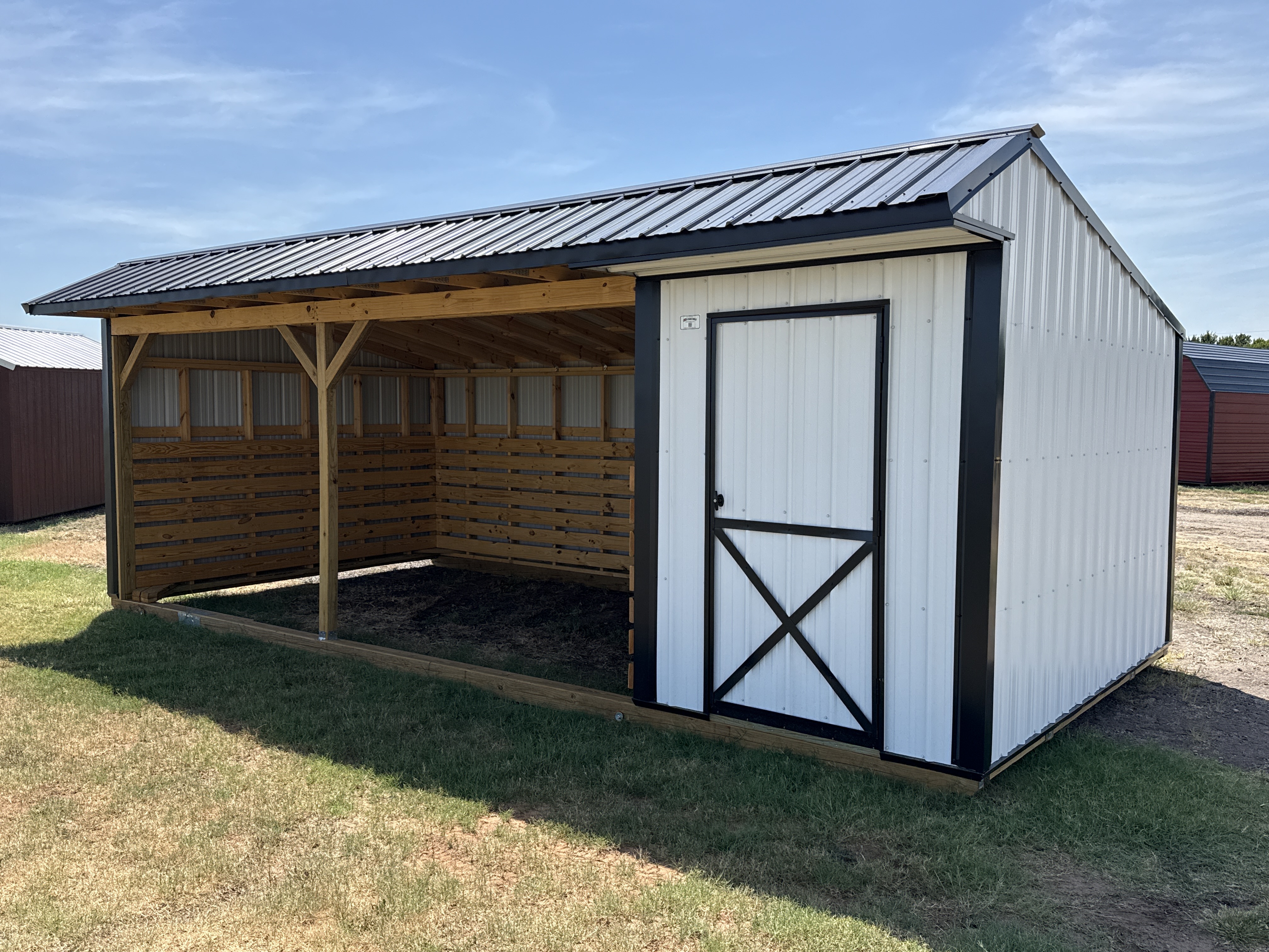 Metal Horse Barn w/ Tack 12 x 24