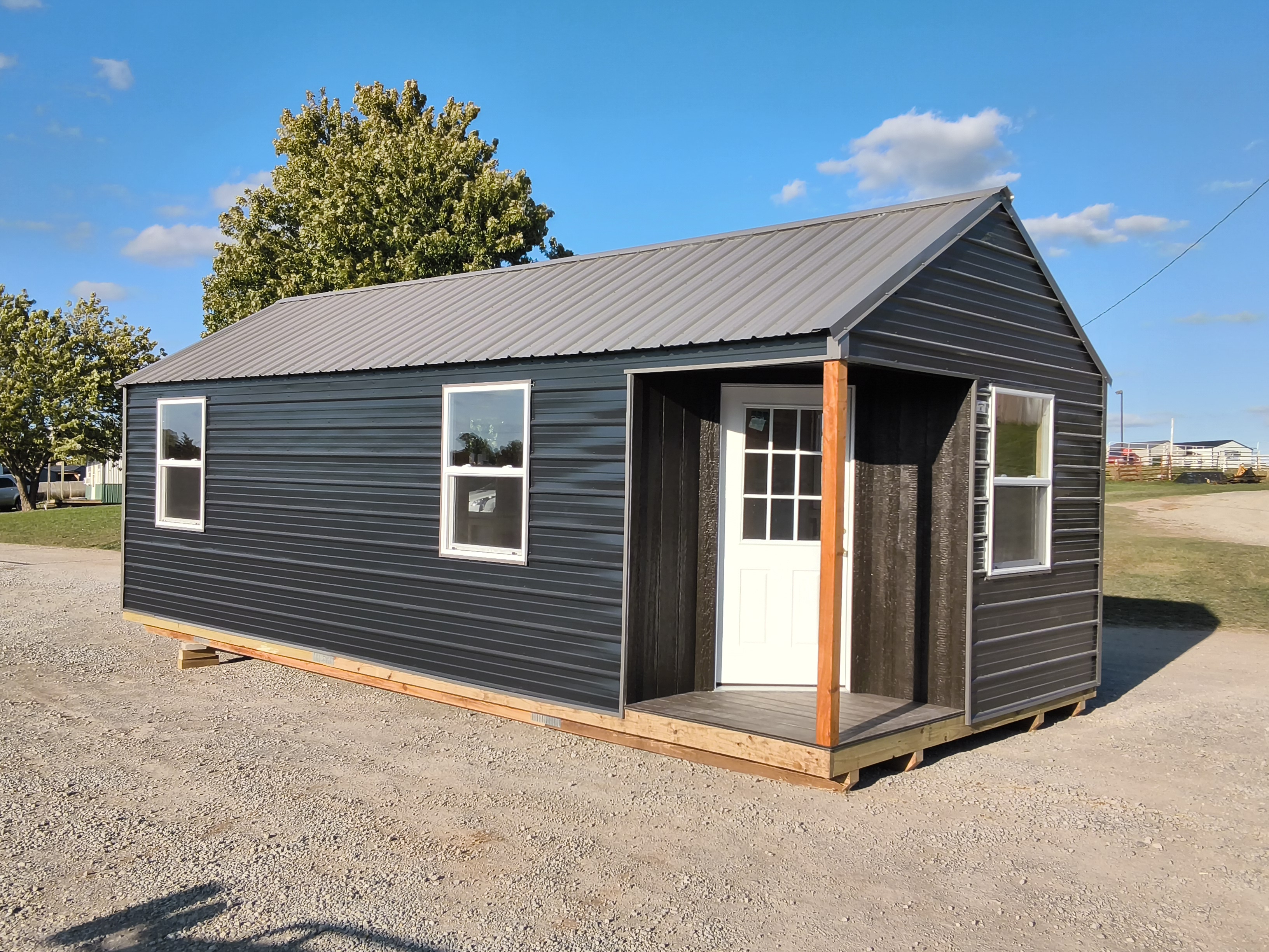 Metal Porch Cabin 12 x 28